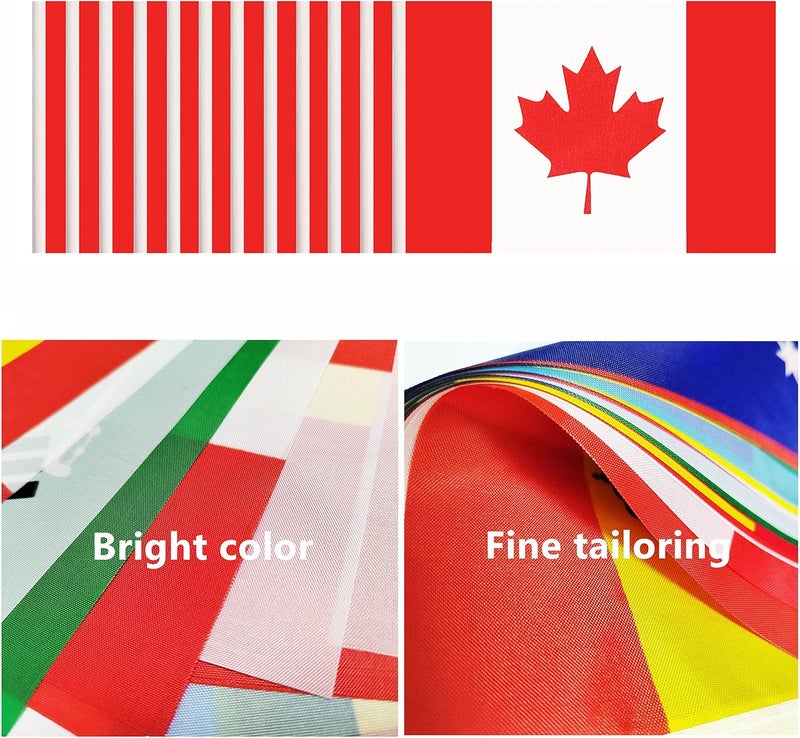 BCLin 12 Pack Canada Desk Flags Set, Canadian Small Mini Table Office Flags With 12" Solid Black Pole, Black Base and Spear Top, Miniature Desktop Flag, Home Decoration, Office Decoration, Festival - Image 4